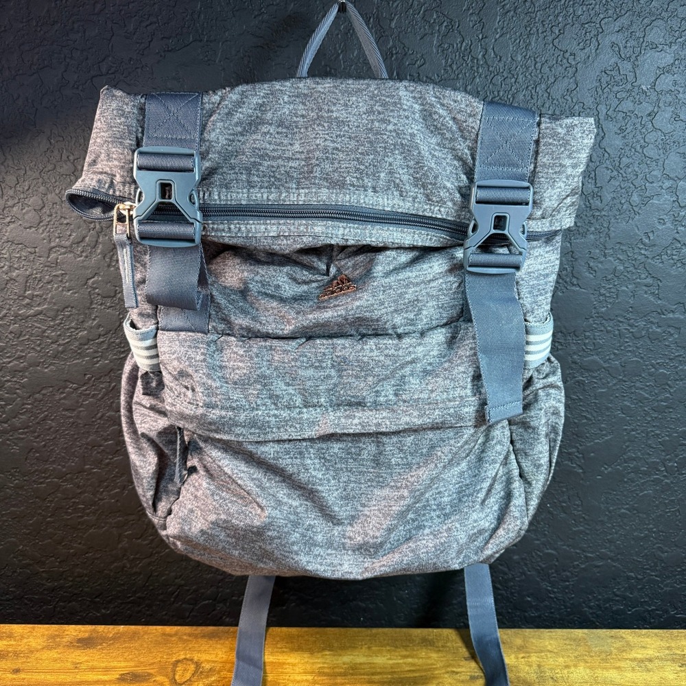 Adidas Training ID Grey Heathered Polyester Fold-Over Backpack Unisex OSFM